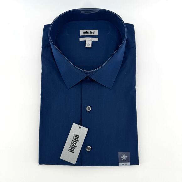 Unlisted by Kenneth Cole Blue Cotton Blend Button Down Shirt-Men's 4XL 20” - Picture 1 of 4